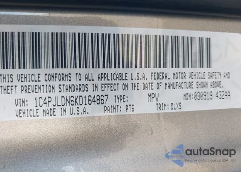 2019 Jeep Cherokee Limited Fwd z USA, uszkodzony, nr VIN 1C4PJLDN6KD164867